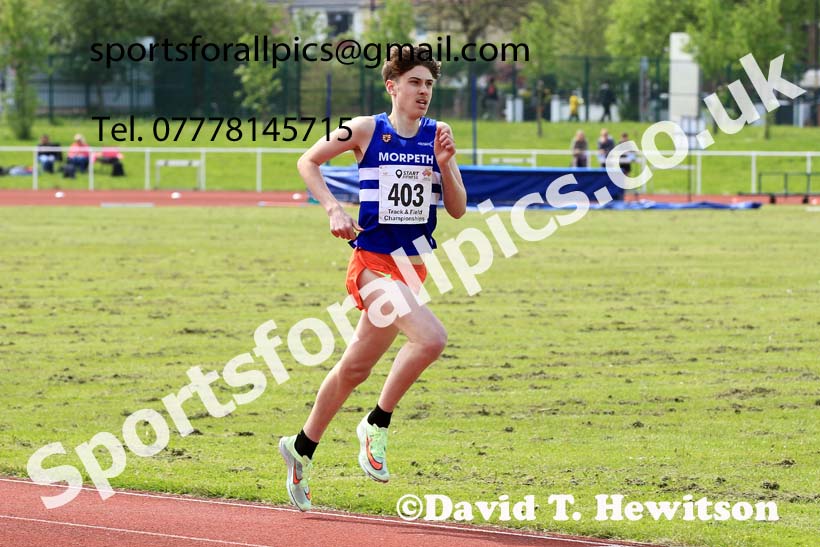 Mens Under-17s 800 metres, 2023 North Eastern Track and Field Champs., Middlesbrough Sports Village, Middlesbrough. Photo: David T. Hewitson/Sports for All Pics